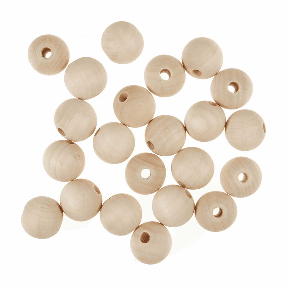 Wooden Beads Large 25mm 5mm hole Pack of 50