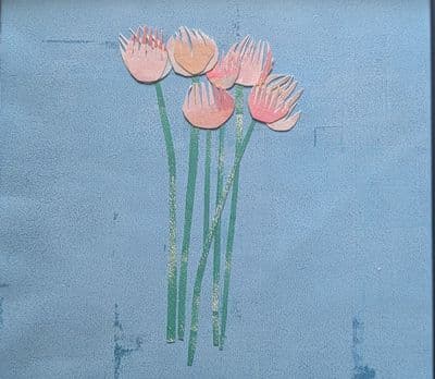 Sea Thrift on Blue
