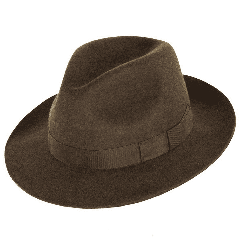 Fine Wool Felt Fedora Brown Denton Hats