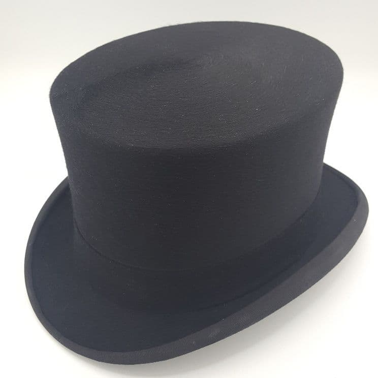 Vintage 61cm Black Hunting Top Hat 