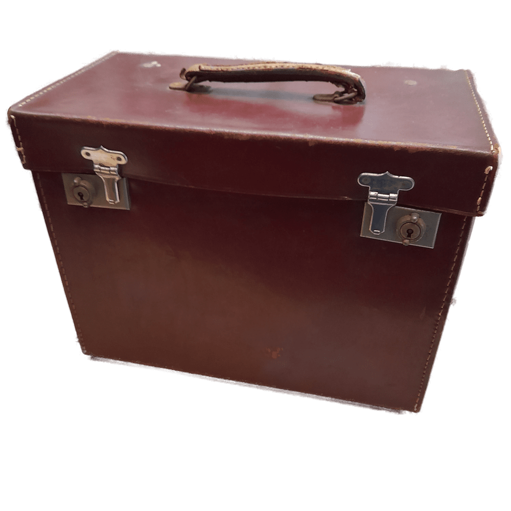 Vintage Leather Travelling Top Hat Case / Hat Box
