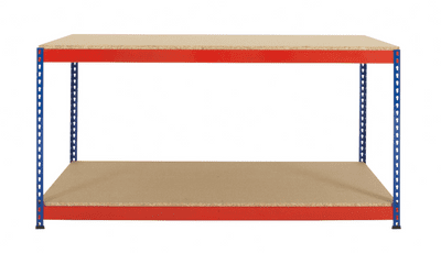 Full Undershelf Workbench - Blue and Orange