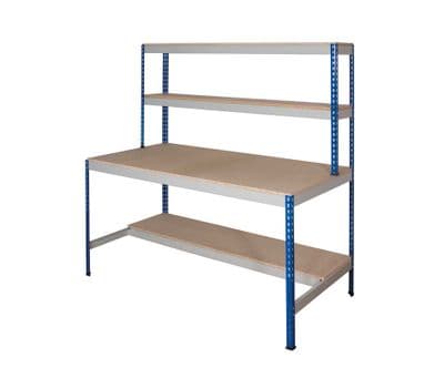 Half Undershelf Workstation - Blue & Grey