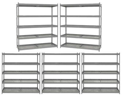 Reduced to clear - Multipurpose value shelving 2019 H x 1800 W x 400 D