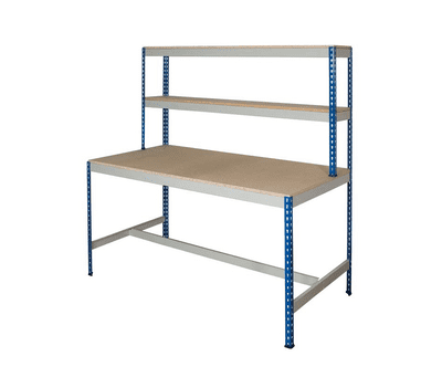 T Bar Workstation -  Blue & Grey