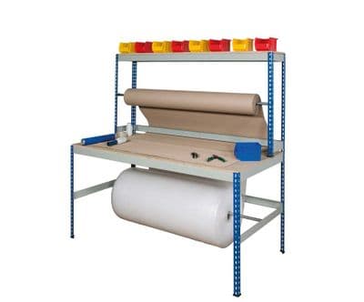 Wide Packing Workstation - Blue & Grey