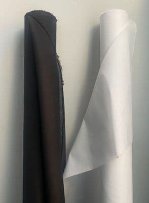 1 METER of Iron on Cotton Fusible Interfacing Woven, Black or White, 112 cm Wide