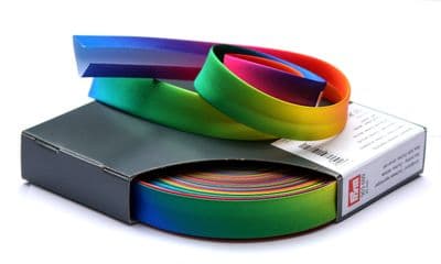 20mm Multi Coloured Rainbow SATIN BIAS BINDING ~ SEVERAL LENGTHS