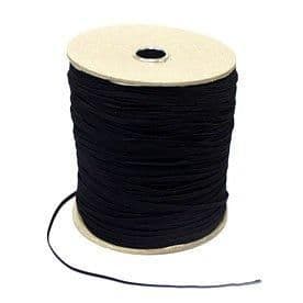 BLACK/WHITE CORDED ELASTIC 4 CORD (3MM) -VARIOUS LENGTHS