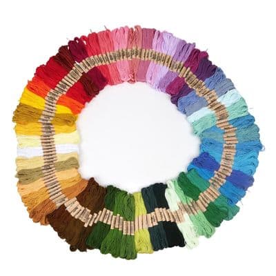 Embroidery Threads-144 Polyester Skeins~48 Colours~Inc.Needles,Threader & Ripper