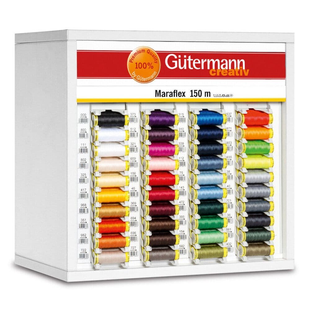 Gütermann Set di fili per cucire Maraflex, 4 rocchetti da 150 m ciascuno Gütermann Set di fili per cucire Maraflex, 4 rocchetti da 150 m ciascuno