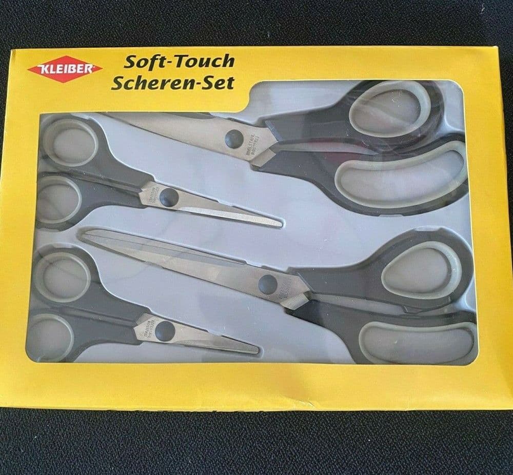 Kleiber Soft Touch 4 Piece Scissor Set for Craft Dressmakers Household ...