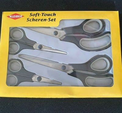 Kleiber Soft Touch 4 Piece Scissor Set for Craft Dressmakers Household Sewing