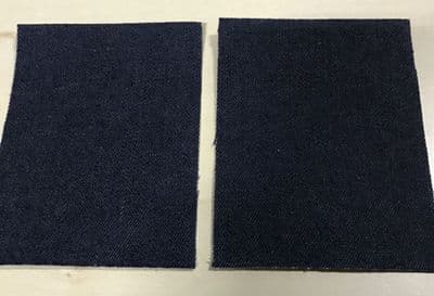 PAIR OF DENIM IRON-ON DENIM PATCHES JEANS REPAIR DARK BLUE