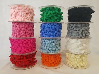 Pompom 5mm Ribbon Trim Trimming Bobble Braid Fringe Christmas Pom Pom