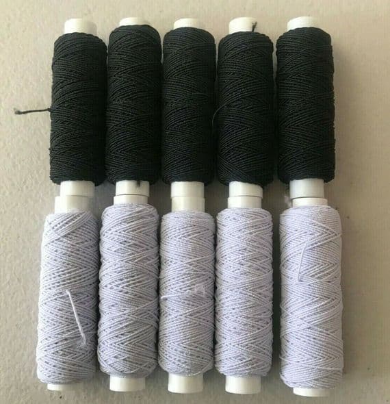 Shirring Shearing Elastic 20 Meter reels in  Black or White~ VARIOUS QUANTITIES