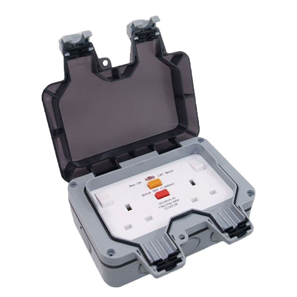 BG Outdoor RCD Protected Double Socket Storm WP22RCD