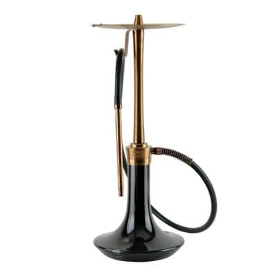 Oduman Cosmo Shisha Pipe - Black Glass Bronze Body