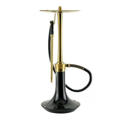 Oduman Cosmo Shisha Pipe - Black Glass Gold Body
