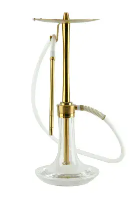 Oduman Cosmo Shisha Pipe - Clear Glass Gold Body