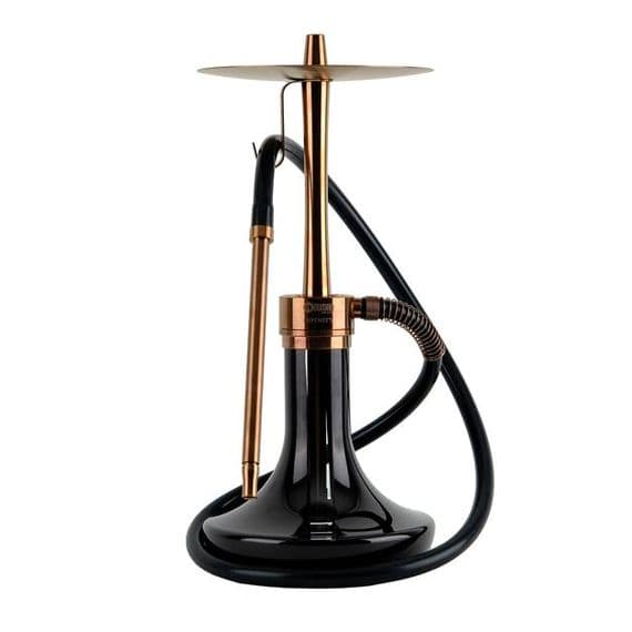 Oduman Infinity Hookah - Black Glass Bronze Body
