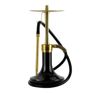 Oduman Infinity Hookah - Black Glass Gold Body
