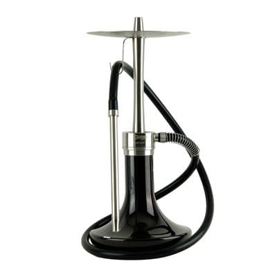 Oduman Infinity Hookah - Black Glass Silver Body
