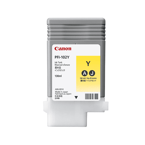 Canon iPF720 Yellow Ink Cartridge - Genuine Canon PFI-102Y Ink Cartridge - Genuine 0898B001AA
