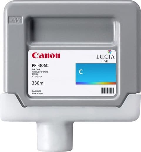 Canon iPF9400 Cyan Ink Cartridge - Genuine Canon PFI-306C Ink - 6658B001AA
