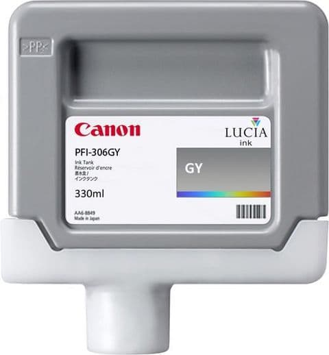 Canon iPF9400 Grey Ink Cartridge - Genuine Canon PFI-306GY Ink - 6666B001AA