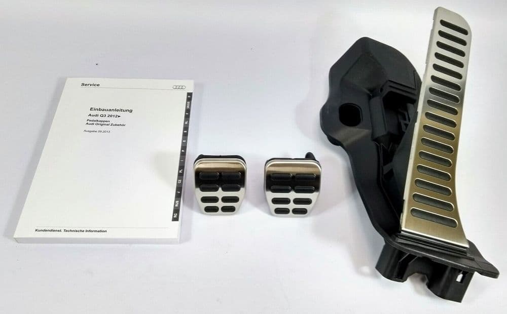 GENUINE AUDI Q3 MK1 MANUAL STAINLESS STEEL SPORTS PEDAL COVERS SET