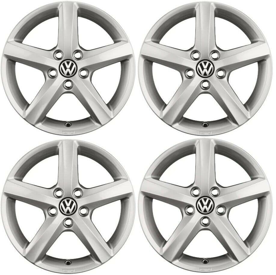 SET OF 4 GENUINE VW POLO 6R 6C FOX 15 ASPEN ACCESSORY ALLOY WHEELS