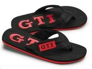 VW GTI BLACK RED FLIP  FLOPS BEACH SANDALS  41/42 - GENUINE MERCHANDISE