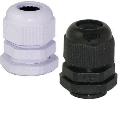 100 X 20mm METRIC NYLON CABLE GLANDS BLACK WHITE RED