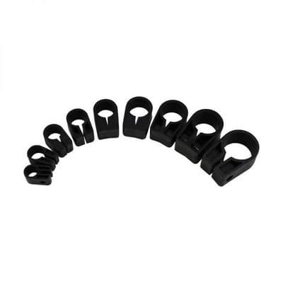 10x CC9 ARMOURED CABLE CLEATS BLACK 20.8mm DIAMETER