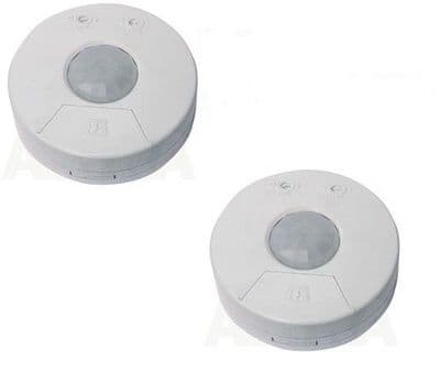 2 X  360 DEGREE surface PIR DETECTOR white ceiling infra red movement indoor