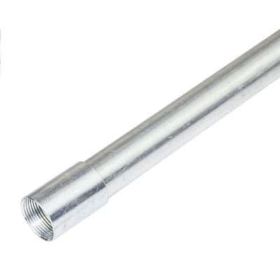 20mm Galvanised Galv Metal Conduit Tube 3M Long Heavy Gauge 3 Meter