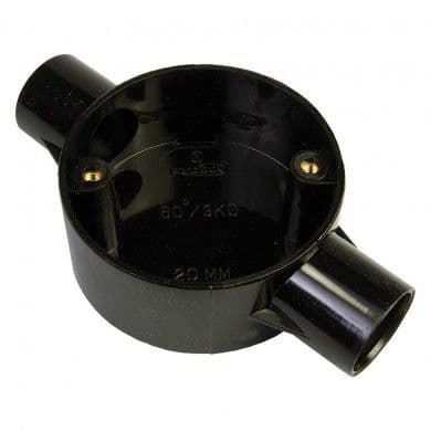 20mm pvc through box black