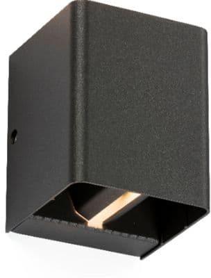 230V IP65 2 x 6W LED Adjustable Up & Down Outdoor Wall Light Anthracite - 3000K
