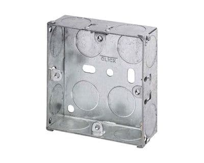 25mm 1 gang flush metal box