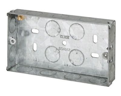 25mm 2 gang flush metal box