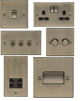 Antique Brass Rounded Edge Wiring Accessories socket switch usb spur dimmer