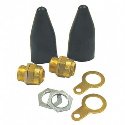 ARMOURED CABLE GLANDS 2 pack BW20K C/W LOCKNUTS SHROUDS AND EARTH TAGS