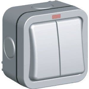 BG OUTDOOR 2 gang 2 way switch IP66 WEATHERPROOF