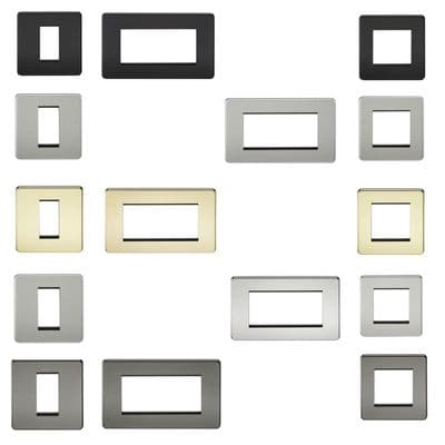 euro module plates brushed chrome black nickel brass single double MULTIMEDIA