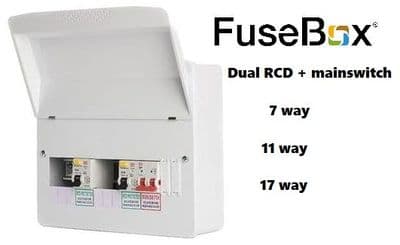 FuseBox Metal Consumer Units Dual 80A RCD & Main Switch 7-17 way