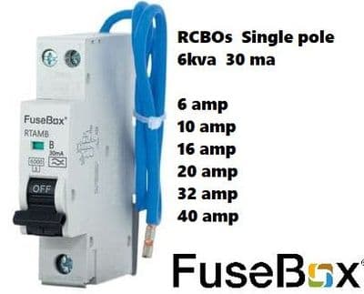 Fusebox RCBOs single pole 6kva
