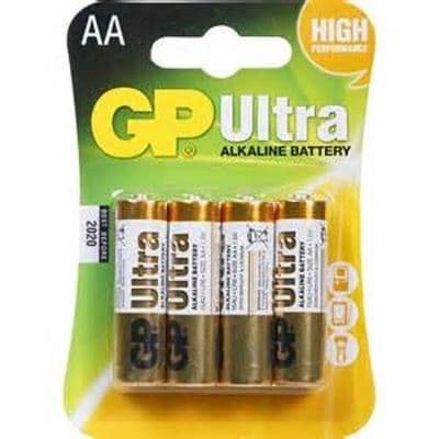 GP ULTRA 4 X AA Alkaline batteries 4 pack  high performance 1.5 volt LR6