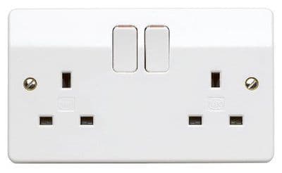 MK K2747	13 Amp 2 Gang Double Switched Socket - White