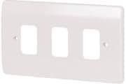 MK K3633	3 Gang White Grid Plate
